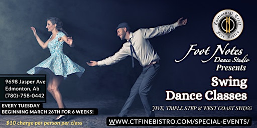 Swing Dance Classes with FootNotes Dance Studios at the Continental Treat Fine Bistro primary image
