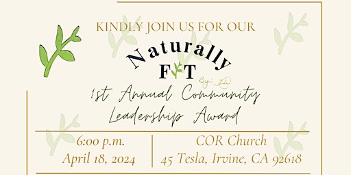 Imagem principal do evento Naturally Fit Movement 1st Annual Community Leader Awards