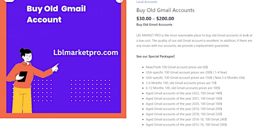 Primaire afbeelding van Buy Old Gmail Accounts
