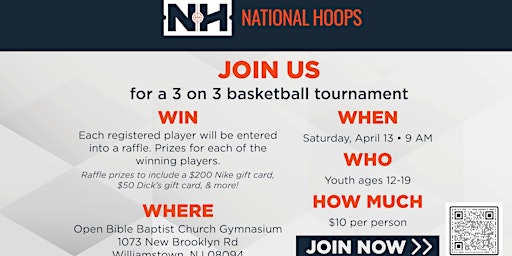 National Hoops 3 on 3 Basketball Tournament primary image