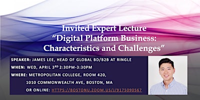 Immagine principale di Invited Expert Lecture“Digital Platform Business: Characteristics and Challenges” 