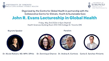 Imagem principal do evento John R. Evans Lectureship in Global Health