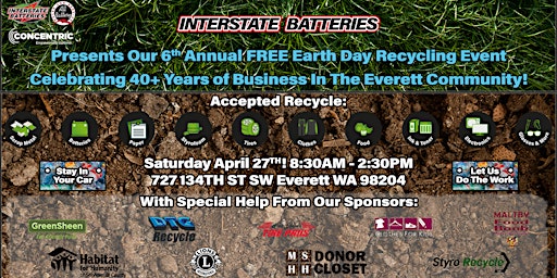 Imagem principal do evento Interstate Batteries 6th Annual FREE Earth Day Recycling Event