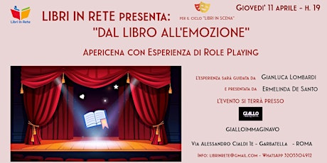 “DAL LIBRO ALL’EMOZIONE”: APERICENA CON ESPERIENZA DI ROLE PLAYING