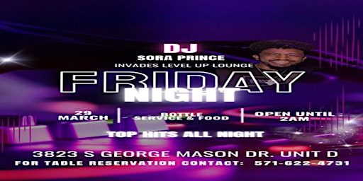 Imagem principal de DJ SORA PRINCE INVADES LEVEL UP LOUNGE