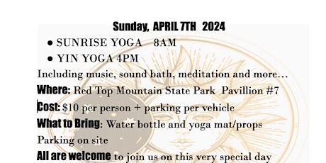 April 7th Morning Yoga at Red Top Mountain