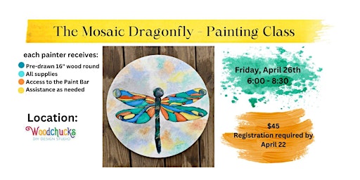 Image principale de Mosaic Dragonfly - Acrylic Painting Class