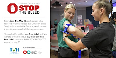 Stop the Bleed - May 15:  Collaboration with Canadian Blood Services primary image