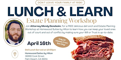 Primaire afbeelding van Lunch & Learn - Estate Planning Workshop