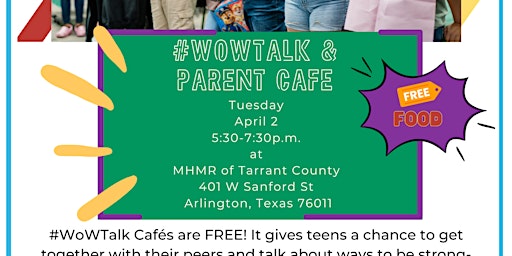 Hauptbild für Face to Face #WoWTalk & Parent Café- Arlington