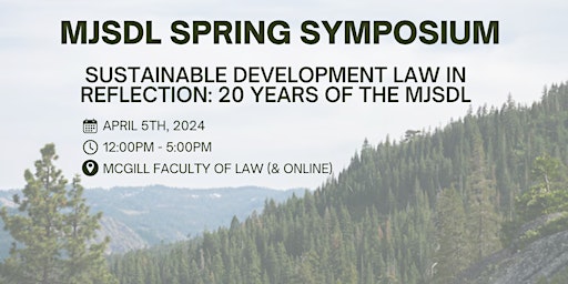 Imagen principal de Sustainable Development Law in Reflection: 20 Years of the MJSDL