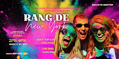 Primaire afbeelding van HOLI-CON 2.0 FESTIVAL: RANG DE NEW YORK @230 Fifth Rooftop