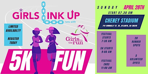 Imagem principal do evento Girls Link Up on the Weekend: 5K Run with Girls on the Run