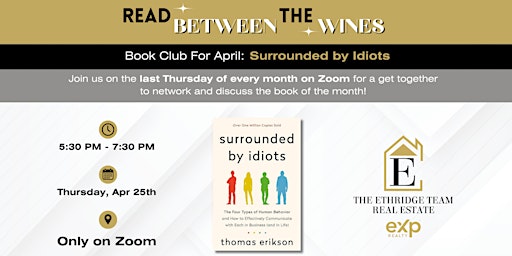 Primaire afbeelding van Read Between the Wines - Book Club for Realtors and Entrepreneurs