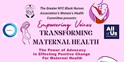 Primaire afbeelding van GNYC BNA Women's Health Committee presents: Empowering Voices Transforming Maternal Health