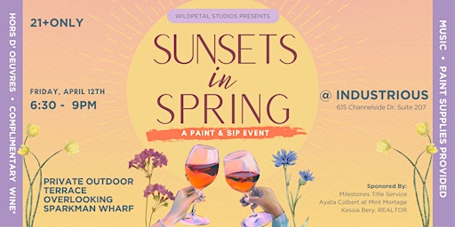 Imagen principal de Sunsets in Spring : A Paint & Sip Event