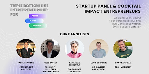 Triple Bottom-line Impact Startups: Pitch, Panel & Cocktail (bilingual) primary image