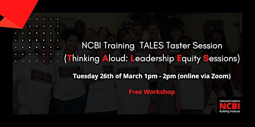 Image principale de TALES Taster Session (Thinking Aloud: Leadership Equity Sessions)