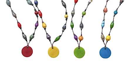 Recycled Paper Bead and Tagua Seed Necklace with Jewelry Maker Erin Siegel