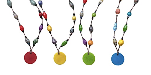 Primaire afbeelding van Recycled Paper Bead and Tagua Seed Necklace with Jewelry Maker Erin Siegel