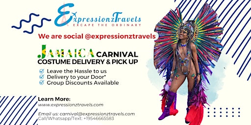 Primaire afbeelding van Last Minute Jamaica Carnival Costume Pick Up & Delivery 2024