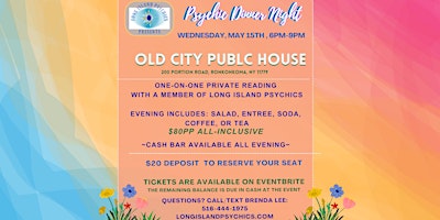Psychic Dinner Night At Old City Public House in Ronkonkoma, NY  primärbild