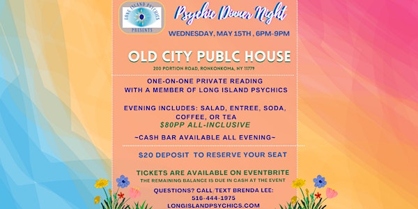 Psychic Dinner Night At Old City Public House in Ronkonkoma, NY