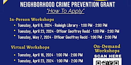 Memphis Neighborhood Crime Prevention Grant Virtual Workshop