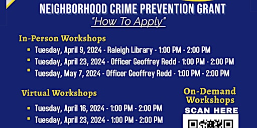 Memphis Neighborhood Crime Prevention Grant Virtual Workshop primary image
