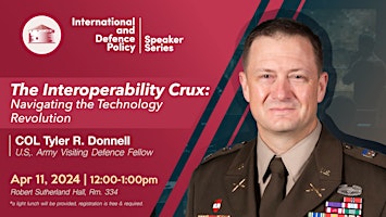 Primaire afbeelding van IDP Speaker Series with COL Tyler Donnell