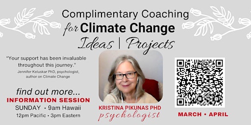 Hauptbild für Complimentary Coaching for your climate  change idea or project