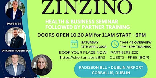 Primaire afbeelding van Zinzino Health and Wellness Overview and Partner Training - Dublin