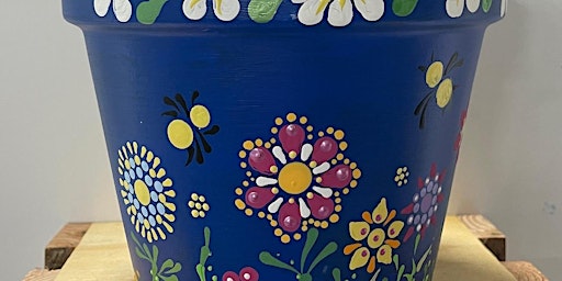 Primaire afbeelding van Painting planters with dots! Paint a terra cotta planter for Mothers day