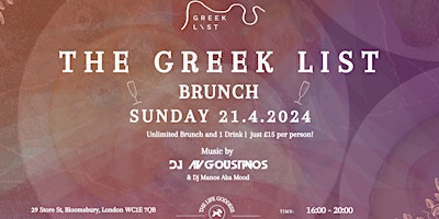 Imagen principal de The Greek List Brunch party at Life Goddess Store St  Sun 21/4(16:00-20:00)