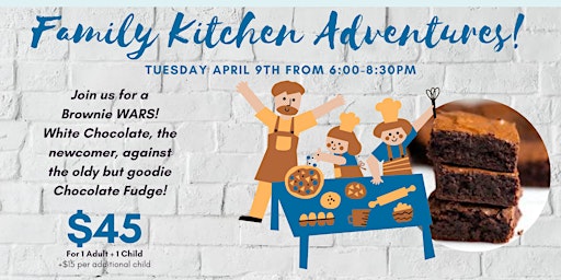 Primaire afbeelding van Family Kitchen Adventures Baking Class Tues  April 9th