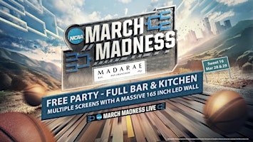 Primaire afbeelding van MARCH MADNESS FREE WATCH PARTIES. MASSIVE 165in MAIN SCREEN & SIDE SCREENS