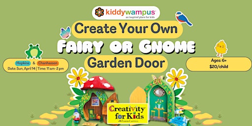Imagen principal de Create Your Own Fairy or Gnome Garden Door at kiddywampus Chanhassen