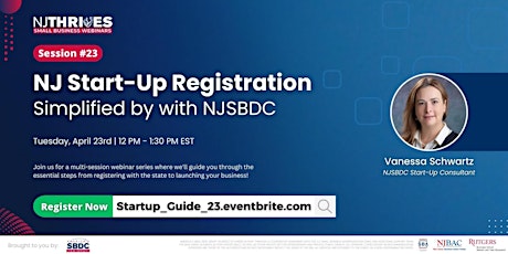 Image principale de NJ Start-Up Registration Simplified by with NJSBDC | Session #23