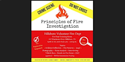 Imagem principal do evento Principles of Fire Investigation