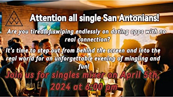 Imagen principal de San Antonio Singles Mixer (Dating Event)- SOLD OUT