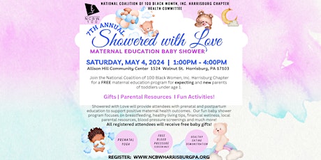 7th Annual "Showered with Love" - Maternal Education  Baby Shower program