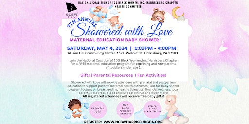 Primaire afbeelding van 7th Annual "Showered with Love" - Maternal Education  Baby Shower program