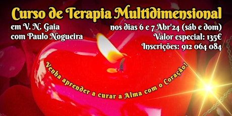 Imagen principal de CURSO DE TERAPIA MULTIDIMENSIONAL em V. N. GAIA  em Abr'24 por 135€