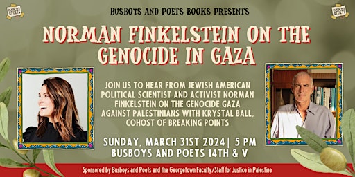 Imagem principal de Norman Finkelstein on the Genocide in Gaza | A Busboys and Poets Program