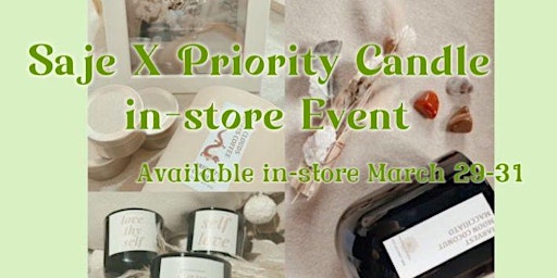 Primaire afbeelding van Saje & Priority Candle in-store pop up Event