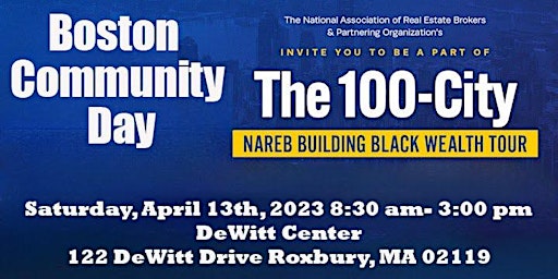 Primaire afbeelding van The 100 City NAREB Building Black Wealth Tour- Boston Community Day