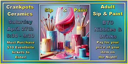 Immagine principale di Crankpots Sip N Paint April 27th 2024 