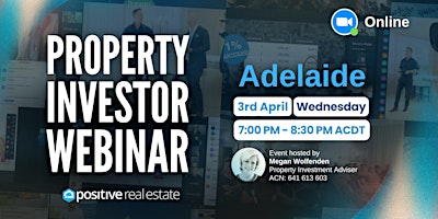 Imagen principal de FREE Adelaide Property Investor Webinar 03/04/24, Wednesday