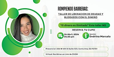 Hauptbild für Rompiendo Barreras! Taller de Liberación de Deudas Y Bloqueos con el Dinero
