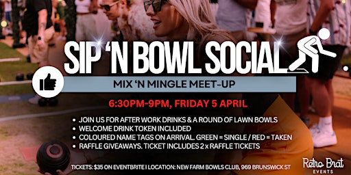 Primaire afbeelding van Sip 'N Bowl Social - After work drinks & lawn bowls